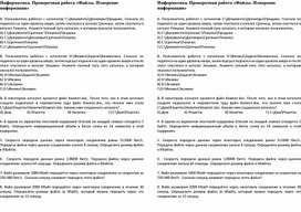 Обложка для материала Информатика. Проверочная работа «Файлы. Измерение информации»