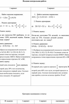 Обложка для материала Входная контрольная работа 7