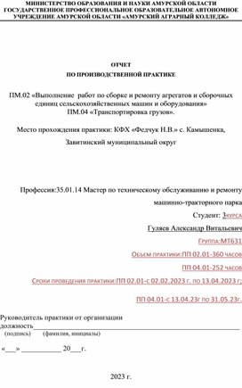 Обложка для материала Отчет по ПП