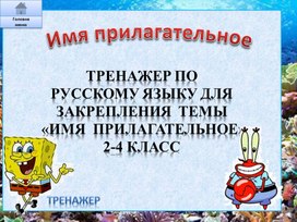 Тренажер ПО  РУССКОМУ ЯЗЫКУ для закрепления  темы  «имя  прилагательное» 2-4 класс