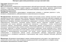 Обложка для материала конструкт урока ОРКиСЭ на тему "Родители и дети"