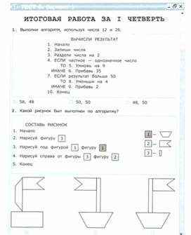 Обложка для материала тест по информатике для  4 кл