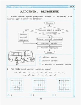 Обложка для материала по информатике тест для 2 класса