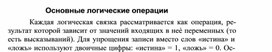 Обложка для материала Основные логические операции