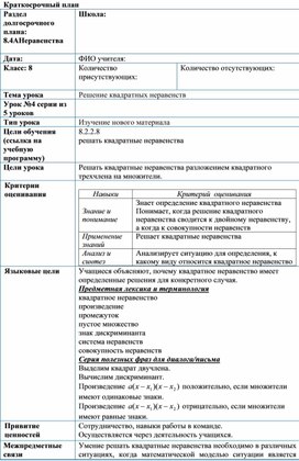 Обложка для материала Урок_4_Квадратное неравенство_План урока