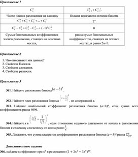 Алгебра_9.1В_Бином Ньютона_Приложение 1-3