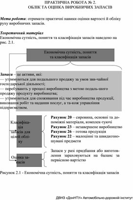 Обложка для материала ПРАКТИЧНА РОБОТА № 2.  ОБЛІК ТА ОЦІНКА ВИРОБНИЧИХ ЗАПАСІВ