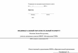 Обложка для материала Индивидуальный образовательный маршрут