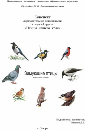 Конспект "Птицы нашего края"