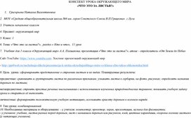 Урок ОМ по теме "Что это за листья?" 1 класс УМК "Школа России"