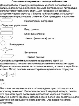 Обложка для материала Описание алгоритмов с помощью блок-схем