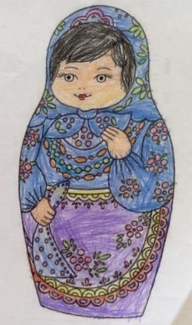 Обложка для материала Рисунок "Красавица - матрёшка"
