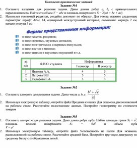Обложка для материала Комплект практических заданий