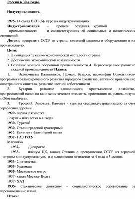 Обложка для материала "СССР в 1930-е гг"