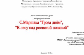Обложка для материала Технологическая карта урока литературного чтения. С.Маршака "Гроза днём",  "В лесу над росистой поляной"