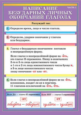Обложка для материала написание безударных глаголов