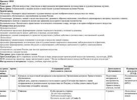 Обложка для материала кОНСПЕКТ УРОКА: Музеи искусства: участвуем в виртуальном интерактивном путешествии в художественном музеи
