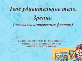 Презентация к уроку окружающего мира "Твоё удивительное тело. Зрение."