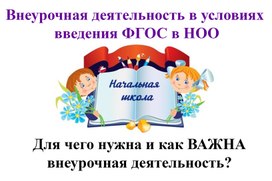 Презентация. Внеурочная деятельность в условиях введения ФГОС в НОО