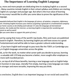 paragraph on importance of english language