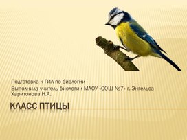 Презентация для подготовки к ГИА по теме "Класс Птицы"