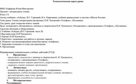 Технологическая карта урока по литературному чтению на тему К.И.Чуковский Телефон