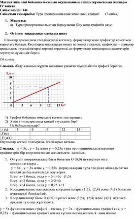 Тура пропорционалдық және оның графигі