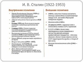 Методическая разработка "Серия уроков "Апогей Сталинизма - внешняя и внутренняя политика"