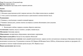 Конспект по экологическому образованию "Подводное путешествие"