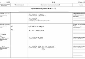 10 класс бланк для оформления ПР№3