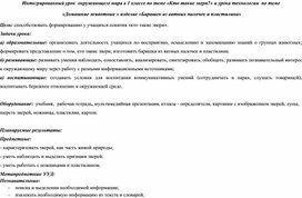 Интегрированный урок  окружающего мира в 1 классе по теме «Кто такие звери?» и урока технологии  по теме   «Домашние животные » изделие «Барашек из ватных палочек и пластилина»