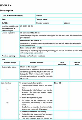 Excel Grade 5 short term plan 4 module