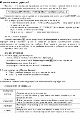 Обложка для материала Использование функций