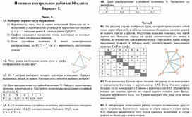 ВИС Угл. уровень  Итоговая контрольная работа 10 класс