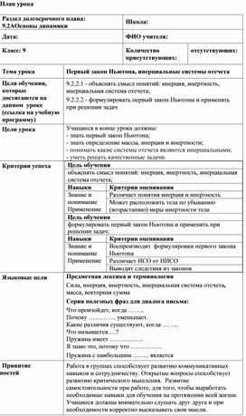 Обложка для материала План урока 2