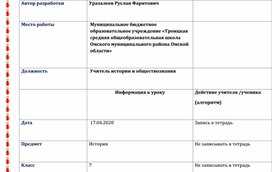 Разработка дистанционного урока по истории  в 7 классе.  Тема: «Россия в системе международных отношений отношения со странами Европы. Отношения со странами исламского мира и с Китаем».