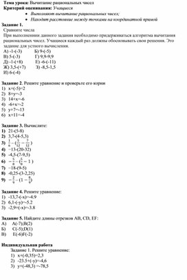 Обложка для материала 6класс_мат_№2Вычитание рациональных приложение