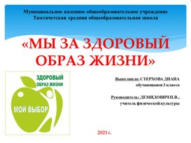 Презентация к научно-практической конференции для младших школьников "Мы за здоровый образ жизни!"