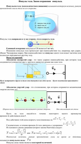 .Импульс тела. Закон   сохранения   импульса