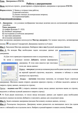 Обложка для материала Диаграммы в EXCEL