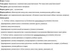 Урок русского языка на тему "Знакомство с понятием имя существительное. "