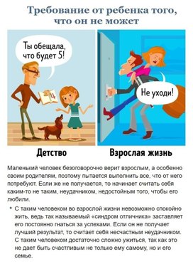 Обложка для материала требование от ребенка того, что он не может
