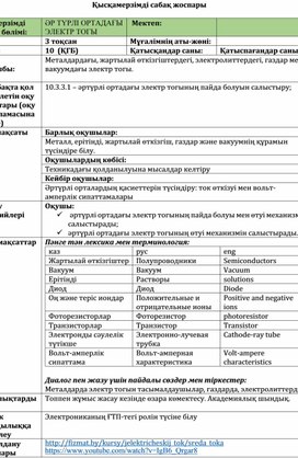 Обложка для материала 2Әртүрлі ортадағы электр тогы жоспар