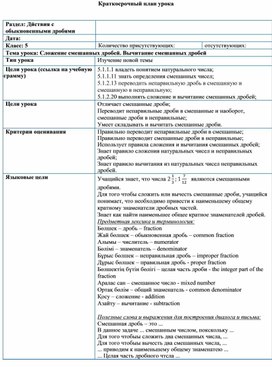 Обложка для материала Математика_5 класс_Сурочный план