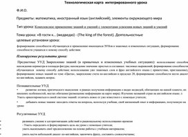 Технологическая карта комбинированного урока математики и  иностранного английского языка. 2 класс. УМК "Начальная школа  21 века"