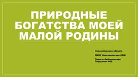 Презентация к библиотечному часу "Природные богатства моей малой Родины"