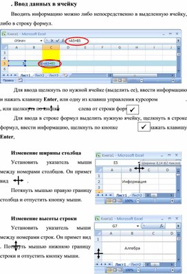 Обложка для материала Ввод данных в ячейку