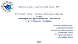 Презентация к семинару - практикуму для молодых педагогов