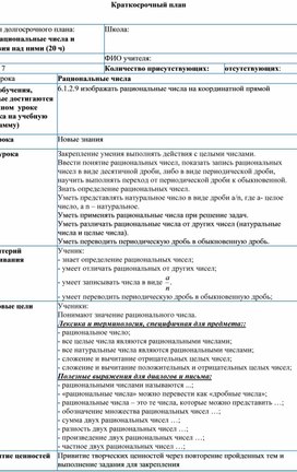 Обложка для материала числа на координатной прямой Поурочное планирование (1)