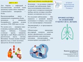 Обложка для материала Буклет на тему: "Профилактика осложнений туберкулёза лёгких"